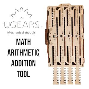 UGEARS STEM Lab 3D Addition Subtraction Math Fidget Toy Calculator Wooden Ukrain